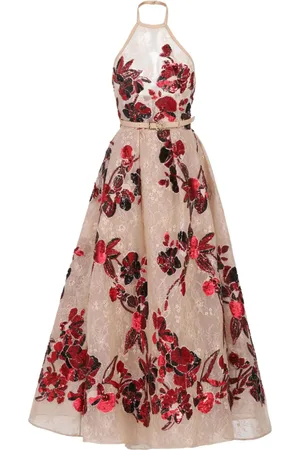 Elie saab Lang kjole med pailletter og A-snit