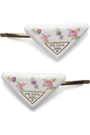 Prada Hårspænder med blomstret tryk (sæt med to)