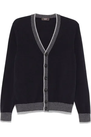 PESERICO SIGN Ribstrikket cardigan med kontrastkant