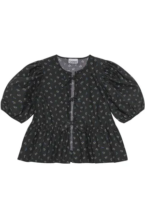 Ganni Bluse med peplumkant