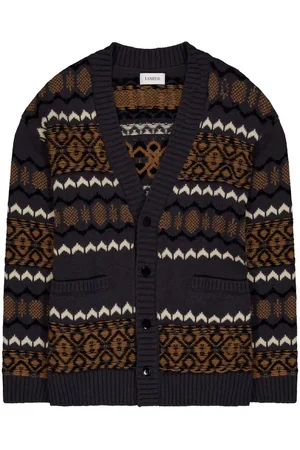 LANEUS Cardigan i intarsiastrik