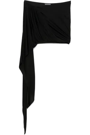 DAVID KOMA Kort asymmetrisk nederdel med draperinger