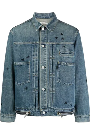UNDERCOVER Denimjakke med bibroderi