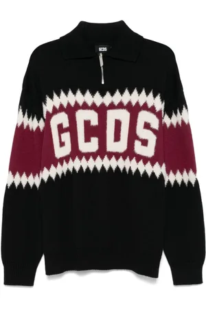 GCDS Intarsiastrikket sweater med logo