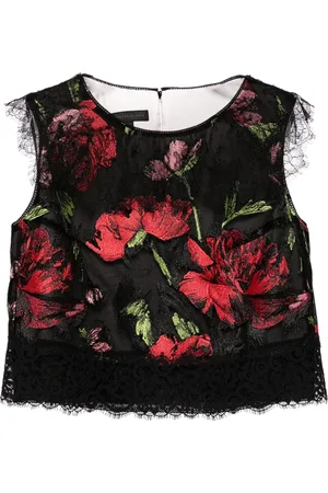 SHIATZY CHEN Libre Collection top med blomsterbroderi