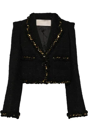 Elie saab Tweed-jakke med pailletter