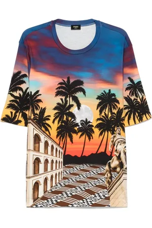 Fendi T-shirt med Summer in Roma-tryk