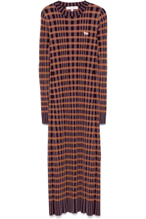Maison Kitsuné Mellemlang ternet kjole i ribstrik
