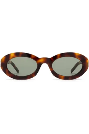 Saint Laurent Ovale Hinge solbriller med monogram