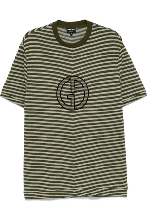 Giorgio Armani T-shirt i flocktekstur med logo