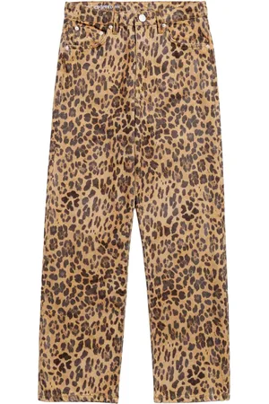 Bimba y Lola Cropped jeans med leopardtryk