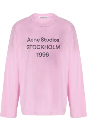 Acne Studios T-shirt med slitageeffekt og logotryk