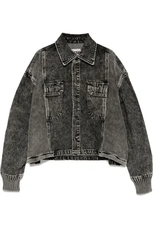 Izzue Denimjakke med strikkede paneler