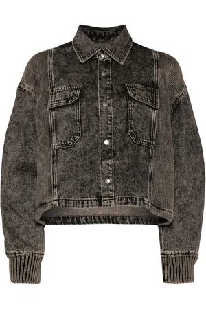 Izzue Denimjakke med strikkede paneler