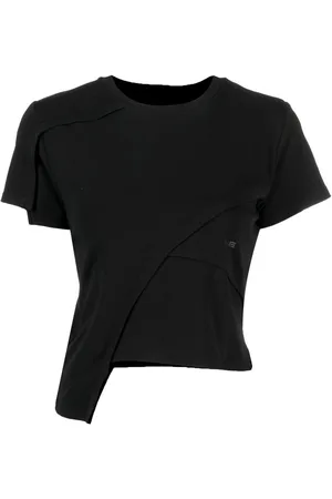 HELIOT EMIL Asymmetrisk T-shirt med logotryk