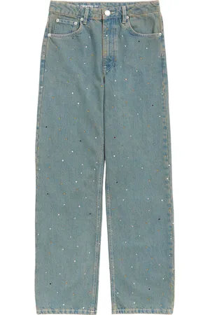 Bimba y Lola Cropped jeans med krystaludsmykning