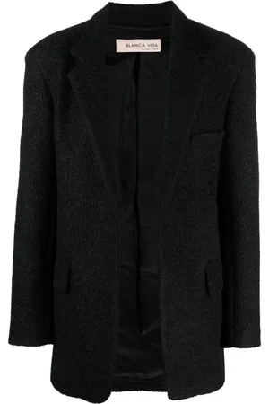 BLANCA Blazer med tekstureret finish og hakrevers