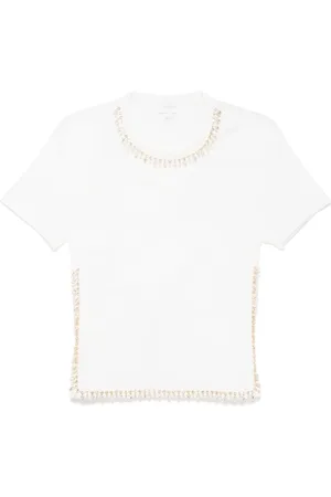 Giambattista Valli T-shirt med krystaludsmykning