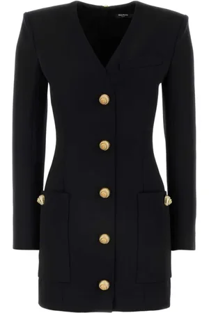Balmain Kort kjole med præget knap