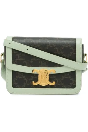 Céline Teen Triomphe crossbody-taske i behandlet lærred fra 2020