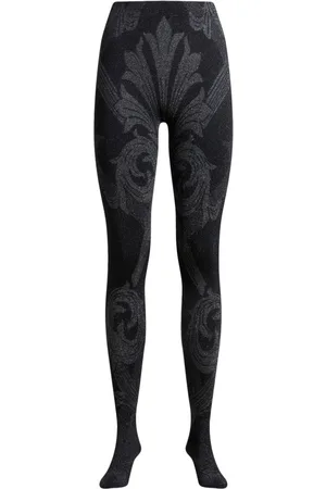 Etro X Wolford tights i metallisk jacquard