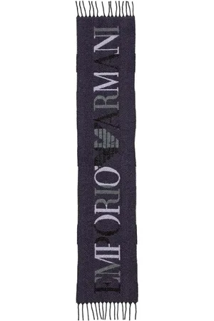 Emporio Armani Intarsia-strikket tørklæde med logo