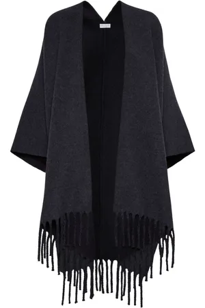 Brunello Cucinelli Poncho med frynse-detalje