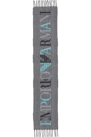 Emporio Armani Intarsia-strikket tørklæde med logo