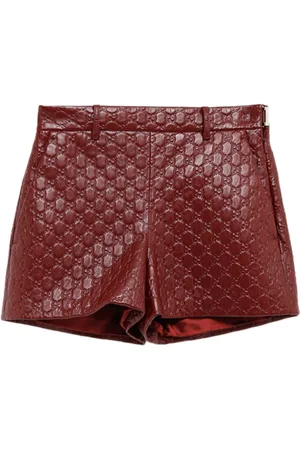 Gucci Shorts i læder og GG-lærred