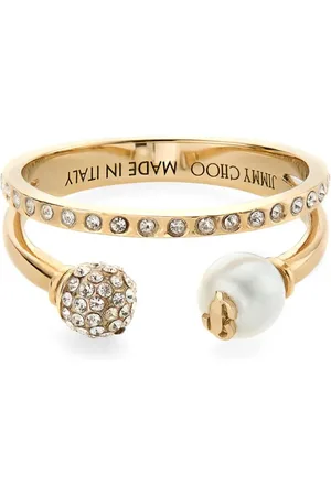 Jimmy Choo Dobbelt ring med indgraveret logo