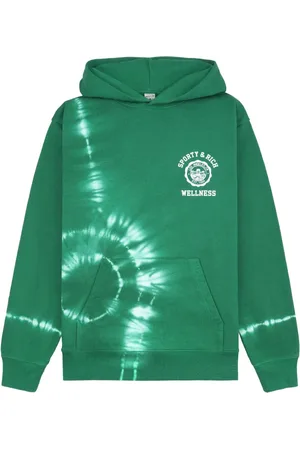 Sporty & Rich Emblem hættetrøje med batiktryk