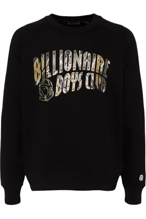 Billionaire Boys Club Sweatshirt med rund hals, kamuflagetryk og buet logo