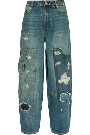 Ganni Jeans med brede ben og cargo-lomme