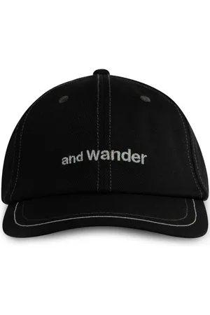 and wander Kasket i fløjl med broderet logo