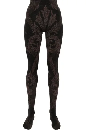 Wolford X ETRO tights i jacquard med metallisk tråd