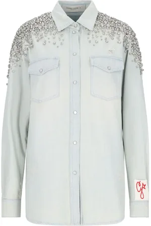 Golden Goose Denimskjorte med krystaludsmykninger