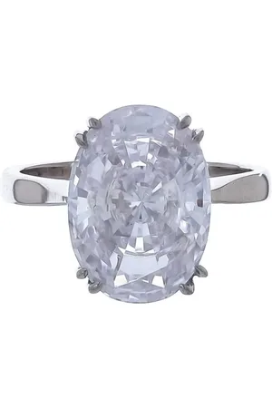 FANTASIA BY DESERIO Oval forlovelsesring i 14 karat forgyldt sølv