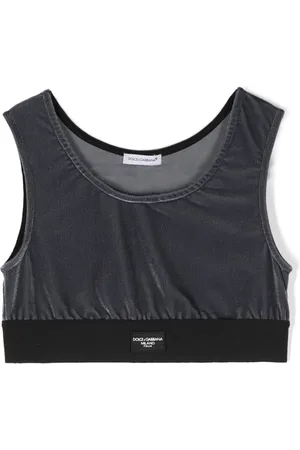 Dolce & Gabbana Top i fløj med logomærke