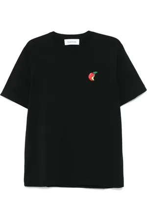 Etudes T-shirt med broderet æble