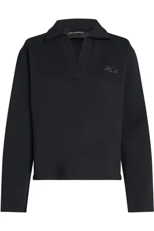 Karl Lagerfeld Sweatshirt med logotryk og V-hals