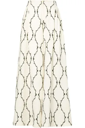 Agua by Agua Bendita Marea Calado palazzo-bukser med broderet design