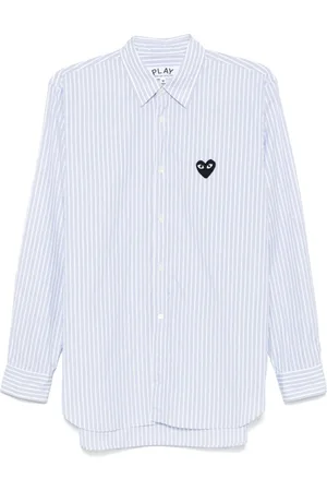 Comme des Garçons Stribet skjorte med hjertemærke