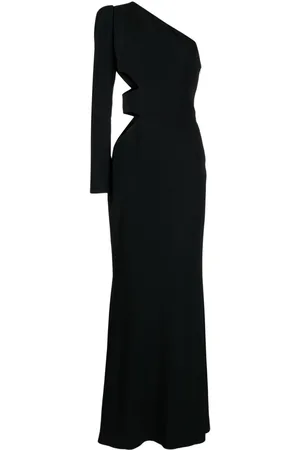 Elie saab Lang kjole med one-shoulder-snit