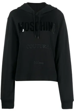 Moschino Cropped hættetrøje med logotryk