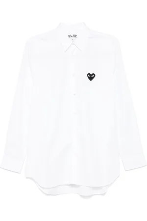 Comme des Garçons Skjorte i poplin med hjertemærke