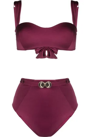Noire Swimwear Bandeau-bikini med søskal-motiv