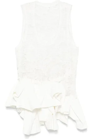 Comme des Garçons Top i blomstret blonde