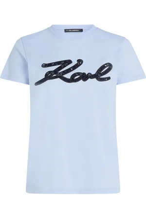 Karl Lagerfeld T-shirt med bouclé-detalje