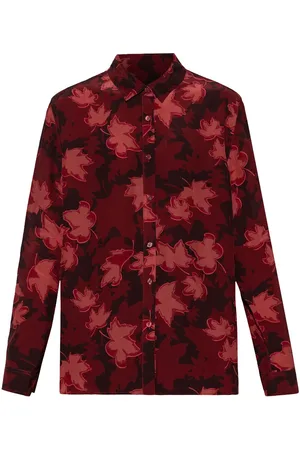 Maison Kitsuné Skjorte med bladtryk