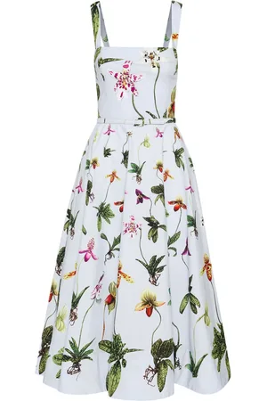 Oscar de la Renta Orchid tank-kjole i poplin